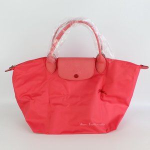 NWT LONGCHAMP Medium Le Pliage Club Leather Trim Tote Bag
